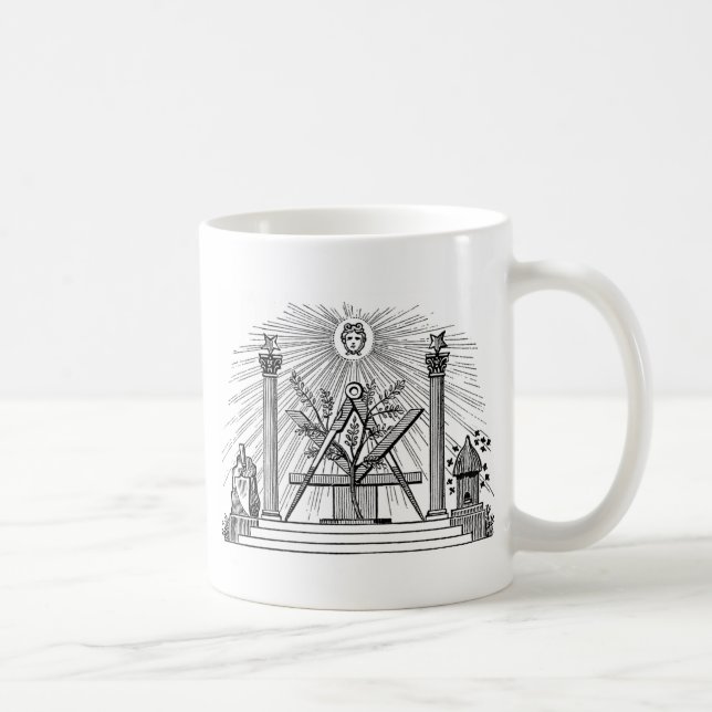 Caneca De Café Gravação masônica G Kenning Blockcut do século 19 (Direita)