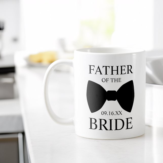 Caneca De Café Gravata Borboleta Moderna do Pai da Noiva (Modern Father of the Bride Bowtie Coffee Mug)
