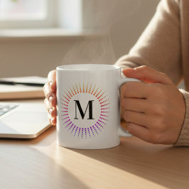 Caneca De Café Gravata Tie Dye Arco-íris Monograma
