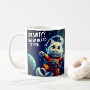 Caneca De Café Gravidade? Nunca Ouvi Falar Dela. Gata Espacial Fo