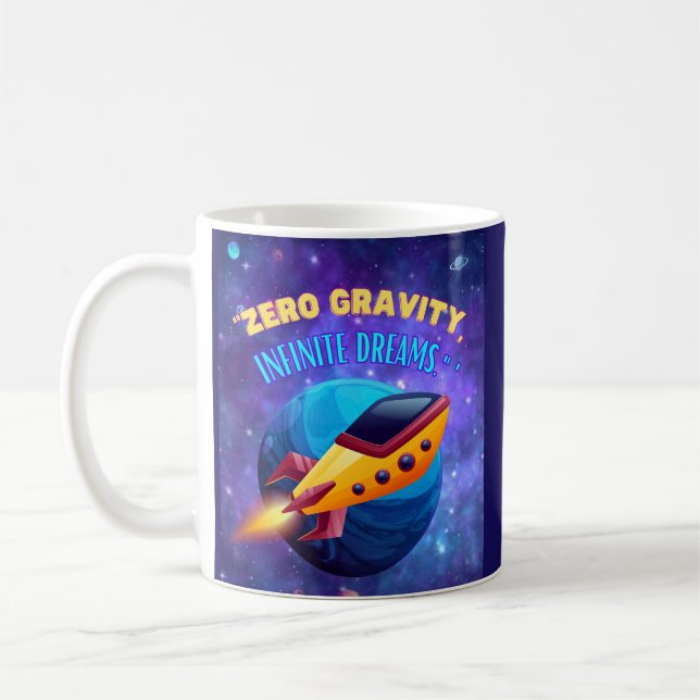 Caneca De Café Gravidade zero sonhos infinitos (Esquerda)