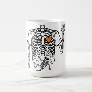 Caneca De Café Gravidez Esqueleto com Ossos do Bebê - Hallowen En