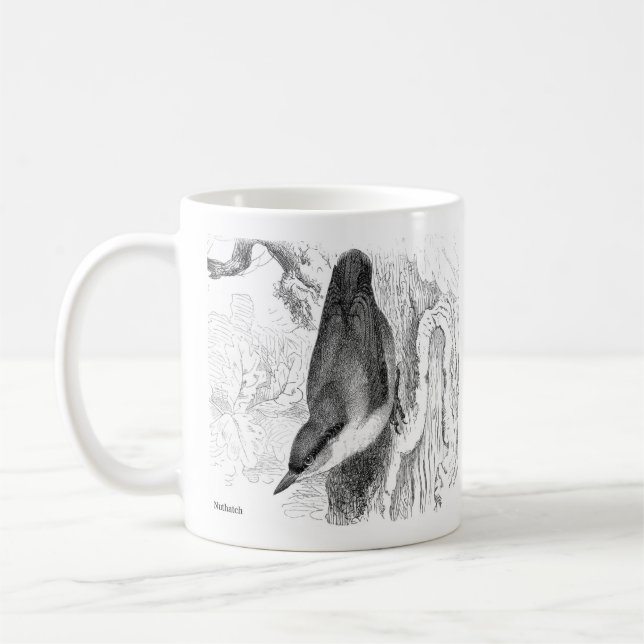 Caneca De Café Gravuras de aves - um Nuthatch e Treecreeper (Esquerda)
