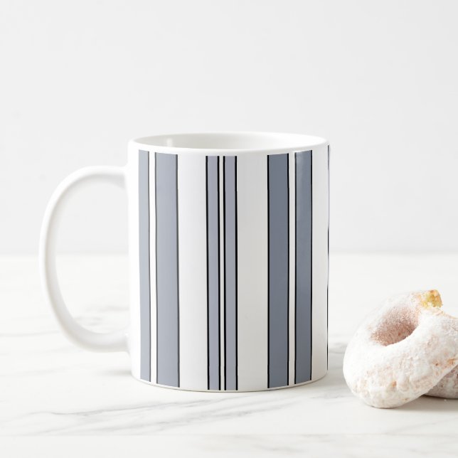 Caneca De Café Gray Stripes (Com Donut)