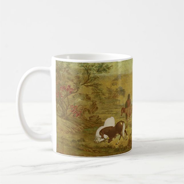 Caneca De Café Grazing de Cavalos nos Subúrbios de Belas Artes (Esquerda)
