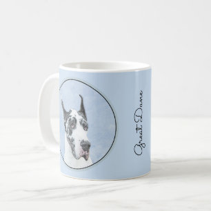 Caneca De Café Great Dane (Harlequin) Painting - Original Dog Art