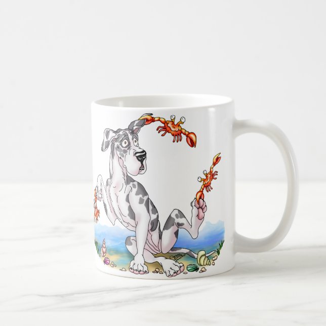 Caneca De Café Great Dane Kinda Crabby Harlequin UC (Direita)