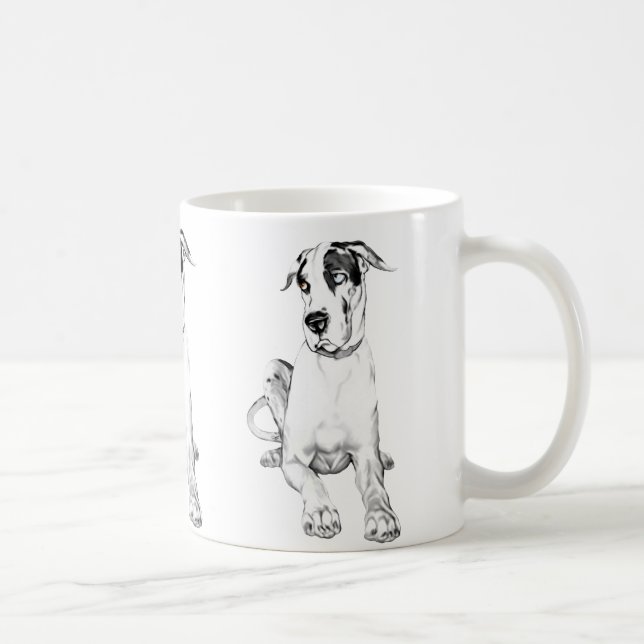 Caneca De Café Great Dane Pouting Harlequin (Direita)
