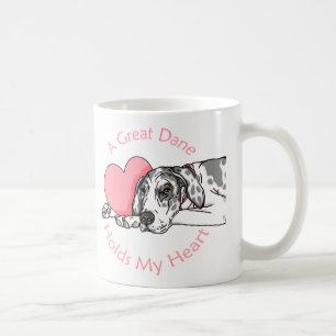 Caneca De Café Great Dane segura Heart Harlequin UC