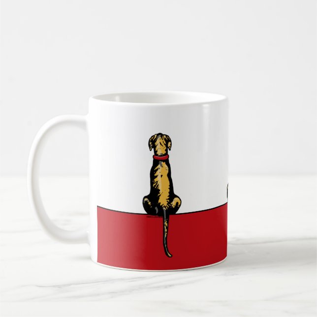 Caneca De Café Great Dane Sit Brindle UC (Esquerda)