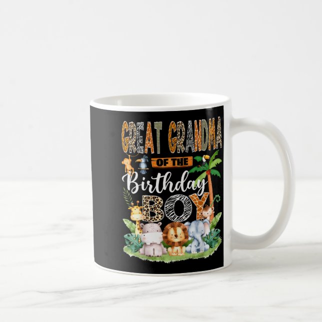 Caneca De Café Great Grandma Of The Birthday Boy Jungle Safari An (Direita)