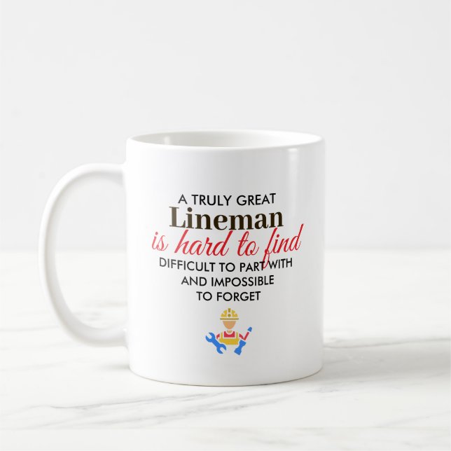 Caneca De Café Great Lineman Personalized Name Gift (Esquerda)