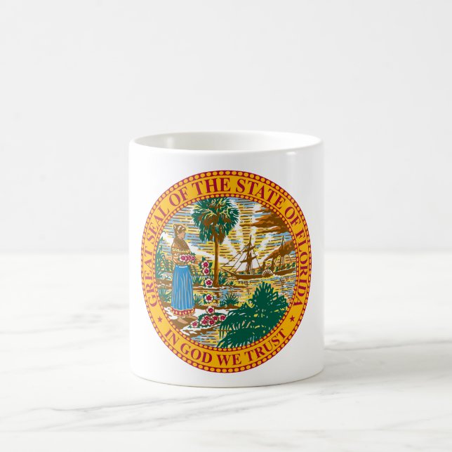 Caneca De Café Great Seal Of Florida (Centro)