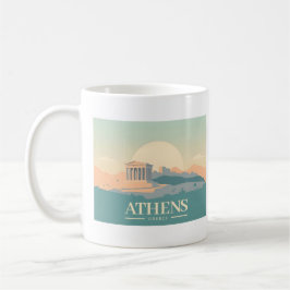 Caneca De Café Grécia Atenas Acropolis Pastel Viagem