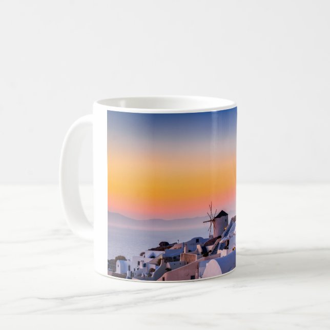 Caneca De Café Grécia Mug Santorini (Frente Esquerda)