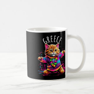 Caneca De Café Grécia Quirky Funny Cute Colorir Cat Desi