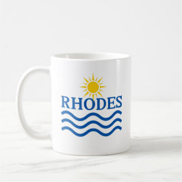 Caneca De Café Grécia RHODES. Ondas Sun