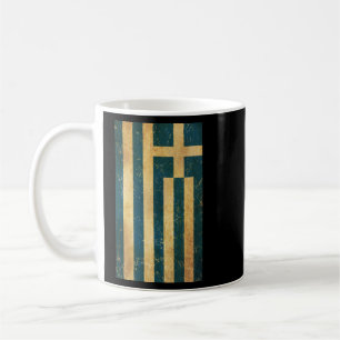 Caneca De Café Grécia Vintage Grunge Negro feminino