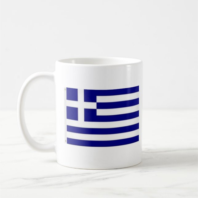 Caneca De Café Greece Flag and Name of Anthem (Esquerda)