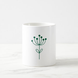 Caneca De Café Green and White Minimalist Botanical