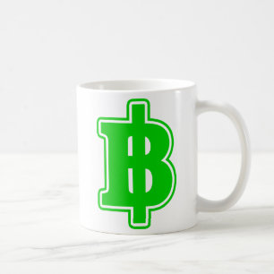 Caneca De Café GREEN BAHT SGN ฿ Moeda Tailandesa ฿