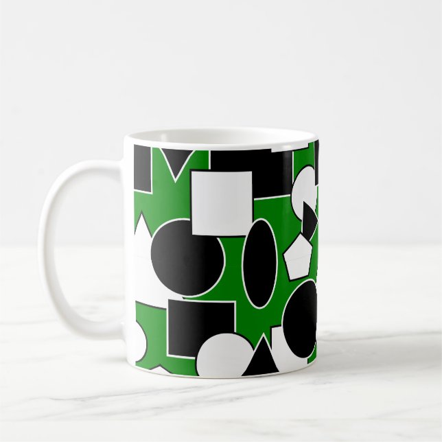 Caneca De Café Green Bauhaus Collage Coffee Mug (Esquerda)