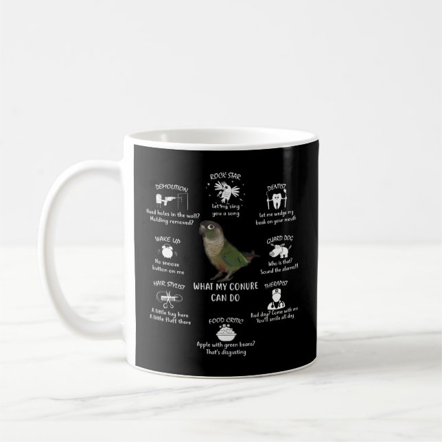 Caneca De Café Green Cheek Conure Talent Green Cheek Conure (Esquerda)