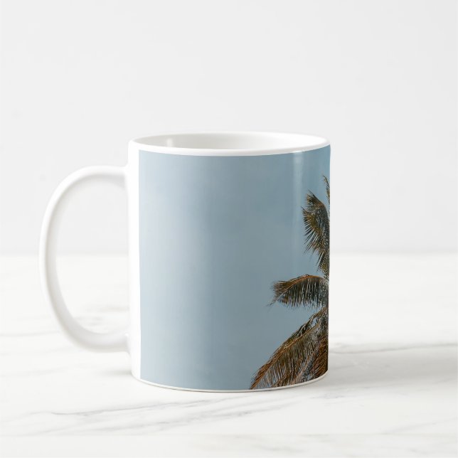 Caneca De Café Green coconut tree under blue sky (Esquerda)