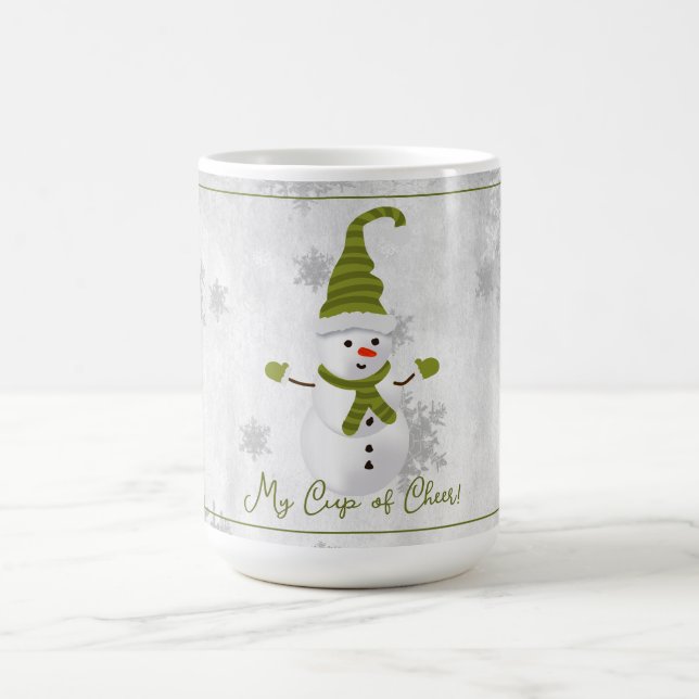Caneca De Café Green Cute Snowman - Mug (Centro)