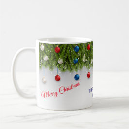 Caneca De Café Green Floral Christmas Wreat Elegant Holiday