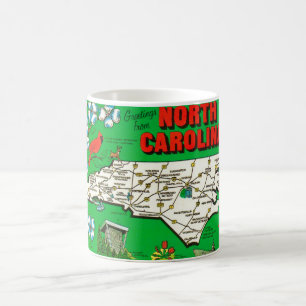 Caneca De Café Green North Carolina Map Mug