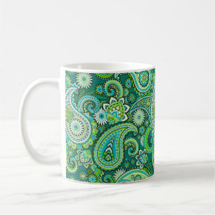 Caneca De Café Green Paisley