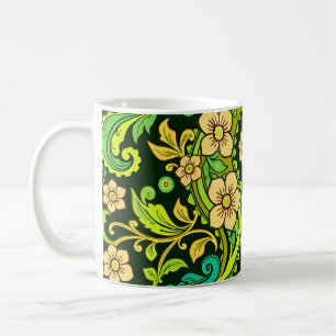 Caneca De Café Green Paisley Pattern