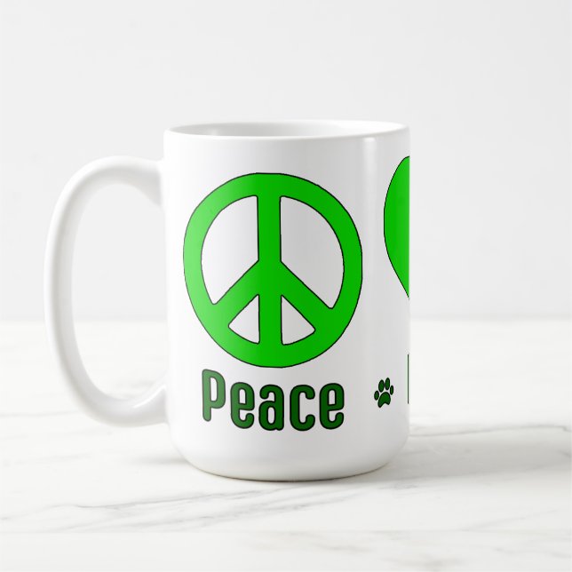 Caneca De Café Green Peace Love BBG (Esquerda)