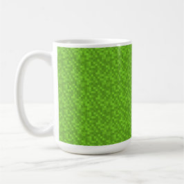 Caneca De Café Green Pixel Pattern Retro 8-Bit Gaming