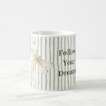 Caneca De Café Green Stripes Dragonfly Dreams<br><div class="desc">Green Stripes Dragonfly Dreams</div>