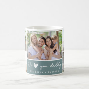 Caneca De Café Green We Love You Pai 5 Colagem de Fotografias