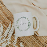 Caneca De Café Greenery "MAMA" Mug<br><div class="desc">Este é um simples e elegante eucalipto "mama" mug aquarela elementos verdes e uma fonte moderna. Edite todos os textos e todas as cores* neste modelo do programa de casamento. * a cor do verde-aquarela não é editável // Para itens correspondentes, visite a coleção "ASHTON" na loja Sinceramente by Nicole...</div>