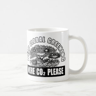 Caneca De Café Greening global da ajuda - mais CO2 por favor