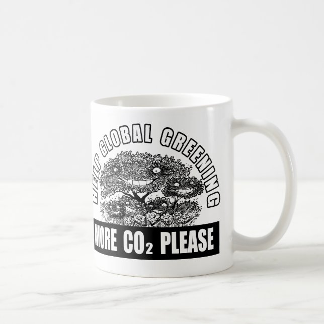 Caneca De Café Greening global da ajuda - mais CO2 por favor (Direita)