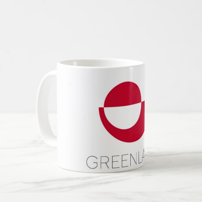 Caneca De Café Greenland Flag Coffee Mug (Frente Esquerda)