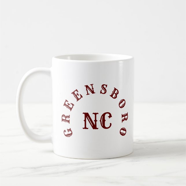 Caneca De Café Greensboro, North Carolina Coffee Mug (Esquerda)