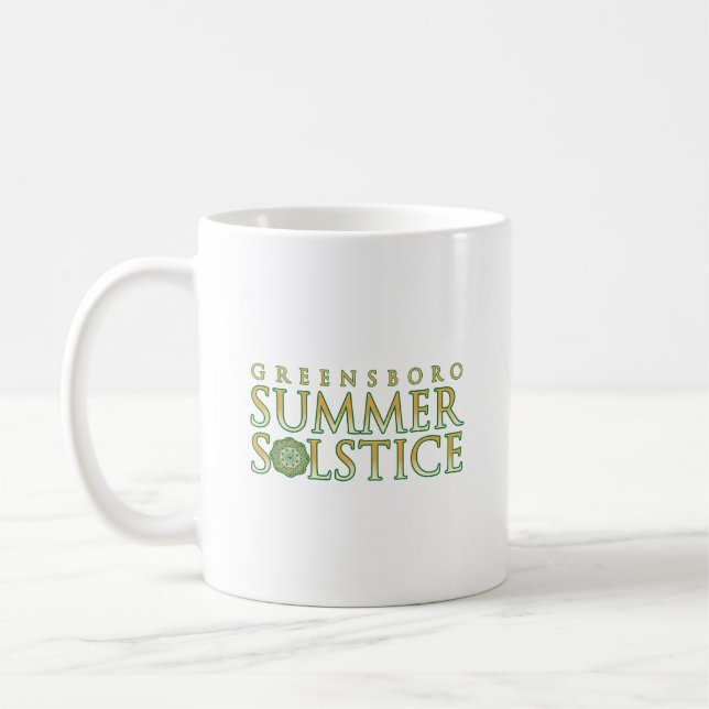 Caneca De Café Greensboro Solstício de Verão Borda Verde Simples (Esquerda)