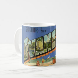 Caneca De Café Greeting from Evanston ILL. 