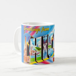 Caneca De Café  Greetings from Chicago Crazy Colorful Mug