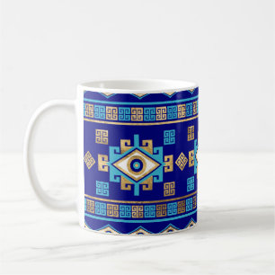 Caneca De Café Grego Meander Key e Mau Olho