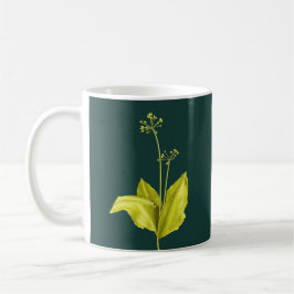 Caneca De Café Grelha de Alho Selvagem de Planta Verde