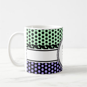 Caneca De Café Grelha de pontos negros + seu backgr. & texto