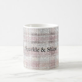 Caneca De Café Grelha de Xadrezes Rosa Girassol