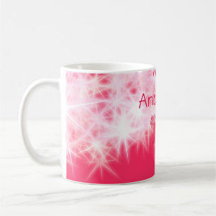 Caneca De Café Grelha rosa-vermelha de volta à torneira do profes